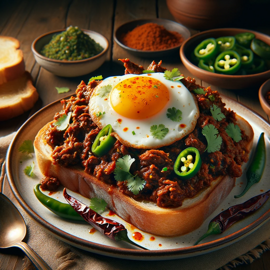 Indian-Style Breakfast Lamb Keema on Sourdough Toast with Fried Egg Recipe